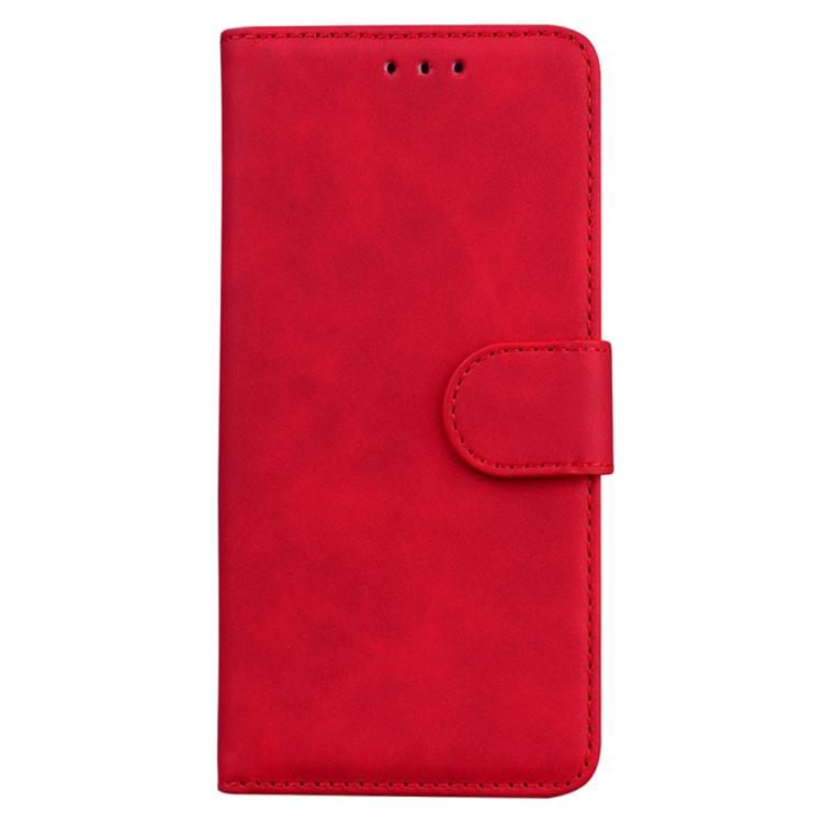Funda de cuero con tapa para Redmi A5 4G (171,7 mm), color puro y tacto suave (rojo)