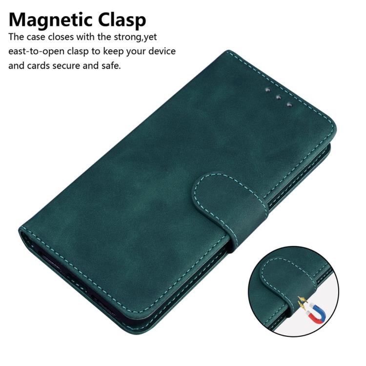 Funda de cuero con tapa para Redmi A5 4G (171,7 mm), color puro y tacto suave (verde)