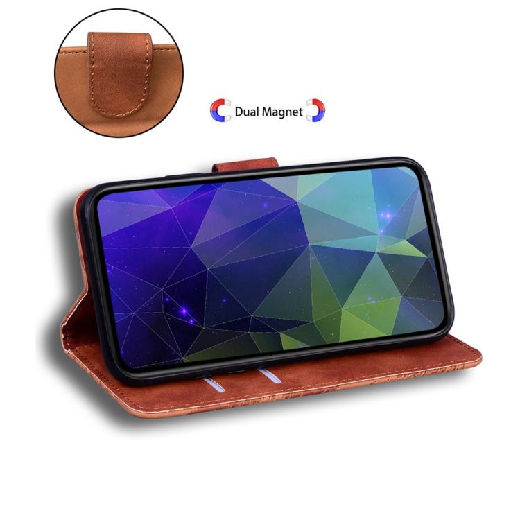 Funda de cuero con tapa para Redmi A5 4G (171,7 mm), color puro y tacto suave (marrón)
