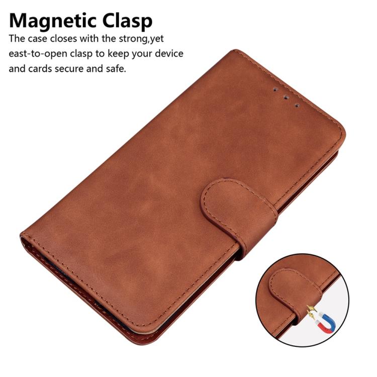 Funda de cuero con tapa para Redmi A5 4G (171,7 mm), color puro y tacto suave (marrón)