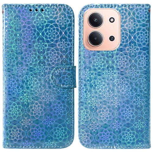 Funda de cuero con hebilla magnética colorida para Redmi 15C 4G (173,1 mm) / Redmi 15C 5G (173,1 mm) (azul)