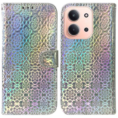 Funda de cuero con hebilla magnética colorida para Redmi 15C 4G (173,1 mm) / Redmi 15C 5G (173,1 mm) (plateada)