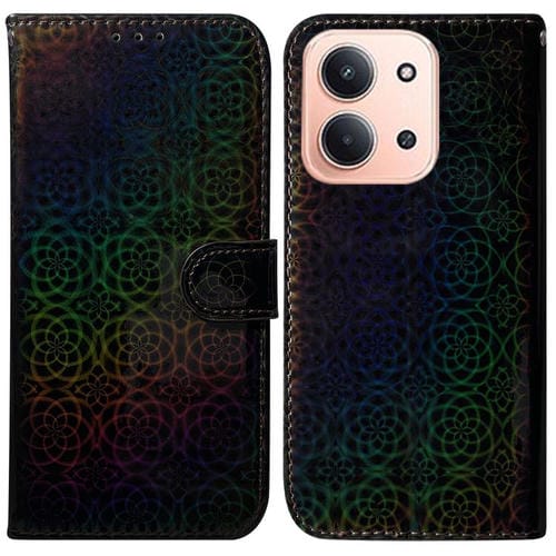 Funda de cuero con hebilla magnética colorida para Redmi 15C 4G (173,1 mm) / Redmi 15C 5G (173,1 mm) (negro)