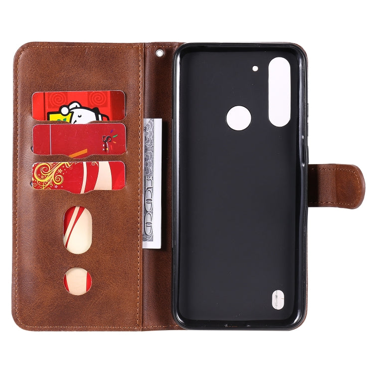 Para Motorola Moto G8 Power Lite Fashion Calf Texture Zipper Funda de cuero con tapa horizontal con soporte, ranuras para tarjetas y función de billetera