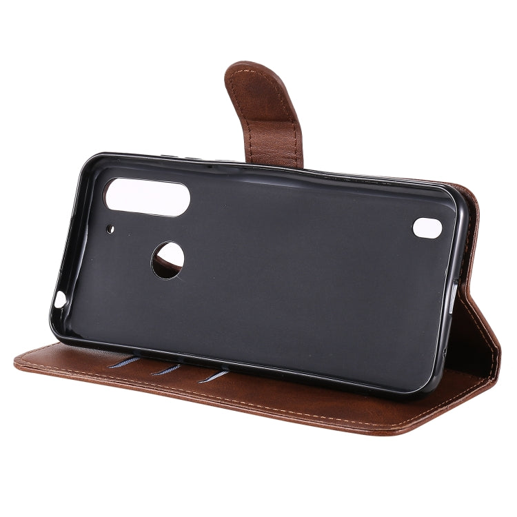 Para Motorola Moto G8 Power Lite Fashion Calf Texture Zipper Funda de cuero con tapa horizontal con soporte, ranuras para tarjetas y función de billetera