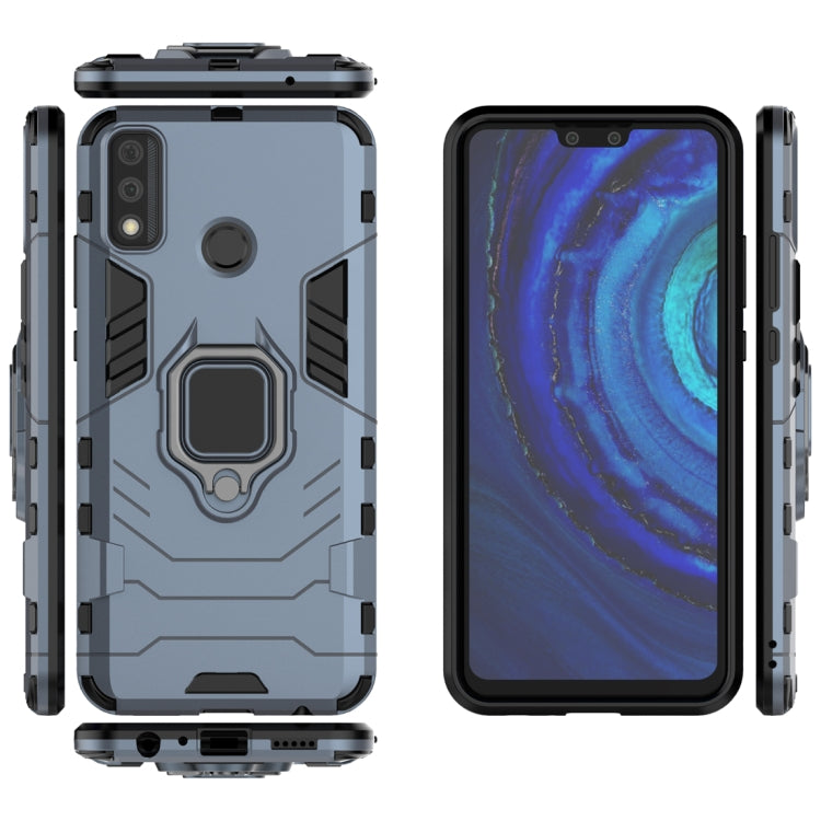 Para Huawei Y8s Funda protectora PC + TPU a prueba de golpes con soporte de anillo magnético (azul marino)