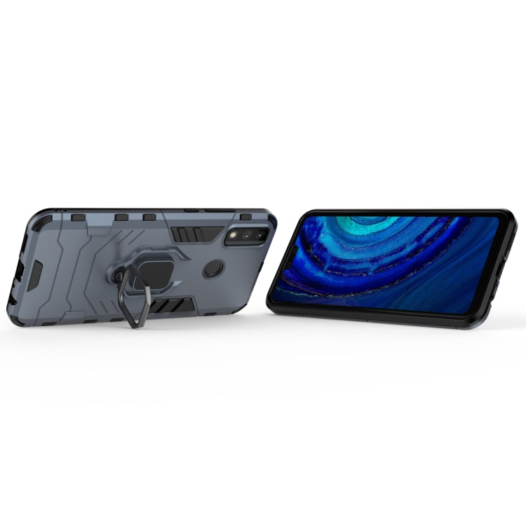 Para Huawei Y8s Funda protectora PC + TPU a prueba de golpes con soporte de anillo magnético (azul marino)
