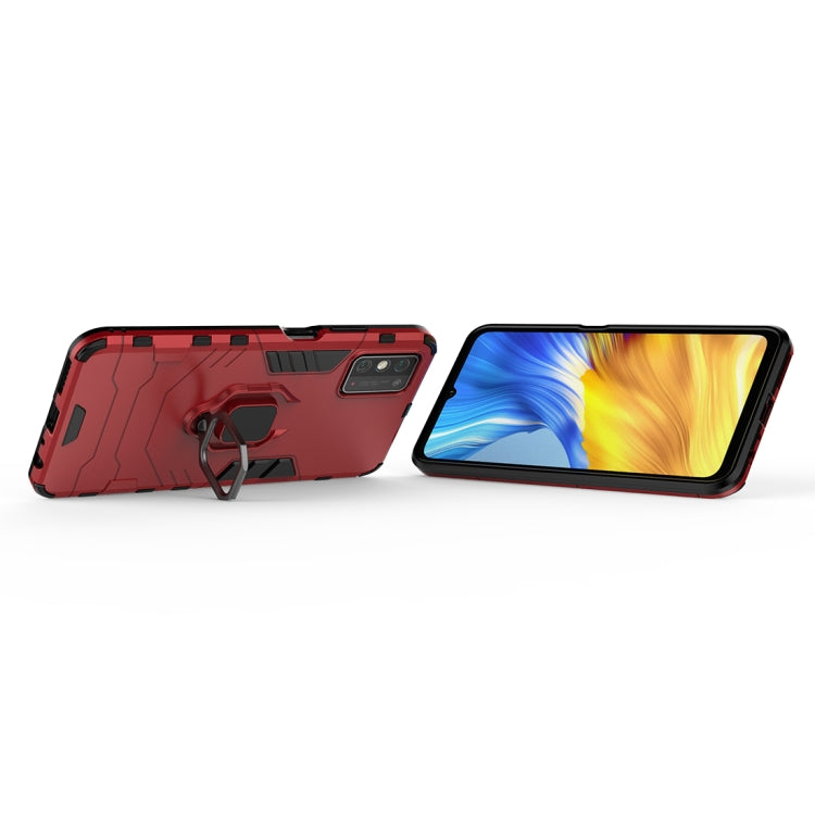 Para Huawei Honor X10 Max Funda protectora PC + TPU a prueba de golpes con soporte para anillo magnético (rojo)