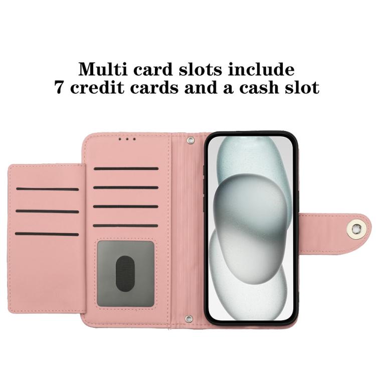 Funda de cuero con textura rómbica y cordón para Samsung Galaxy A17 5G (rosa coral)