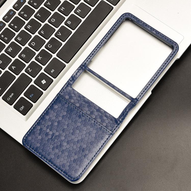 Funda de cuero con textura de puntos de panal para Samsung Galaxy Z Flip7 5G (azul)