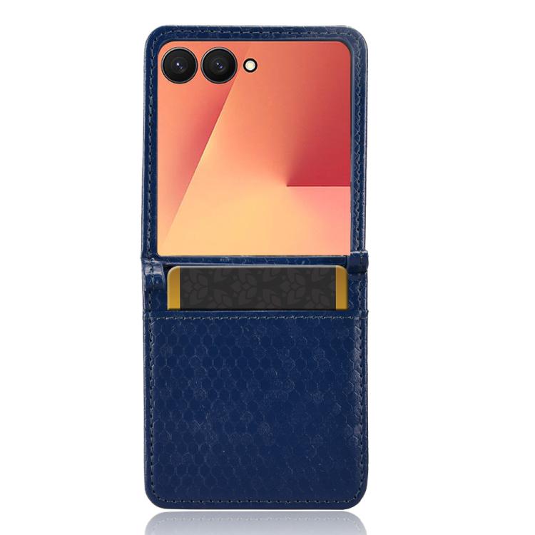 Funda de cuero con textura de puntos de panal para Samsung Galaxy Z Flip7 5G (azul)