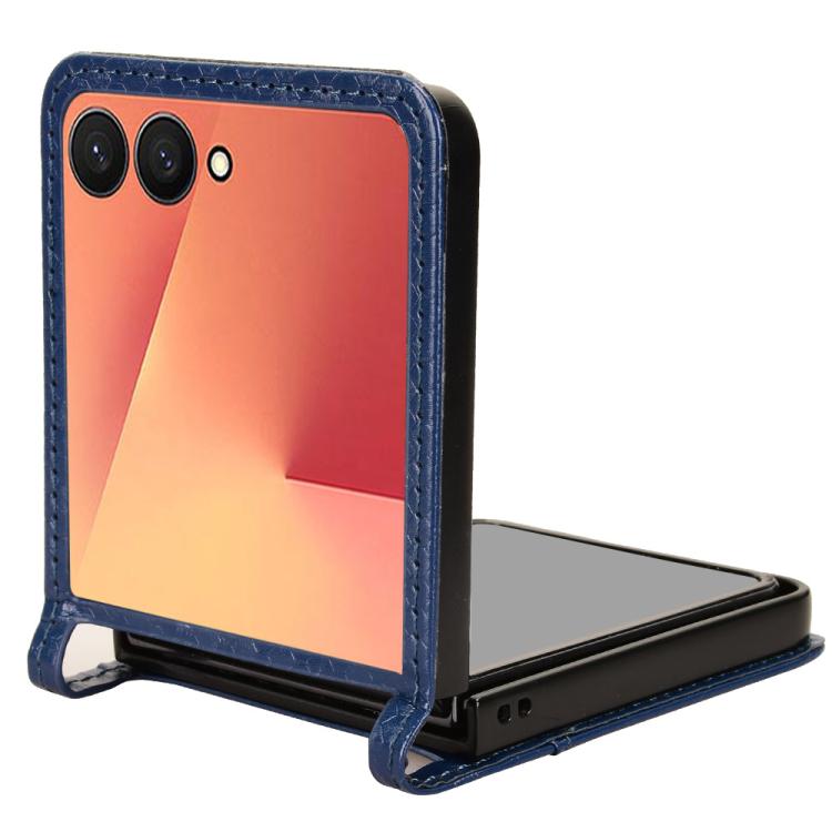 Funda de cuero con textura de puntos de panal para Samsung Galaxy Z Flip7 5G (azul)