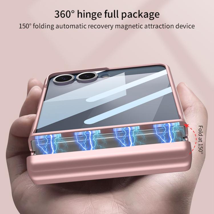 Funda GKK con tapa magnética integrada y cobertura total para Samsung Galaxy Z Flip7 5G, con estuche y bolígrafo (gris)