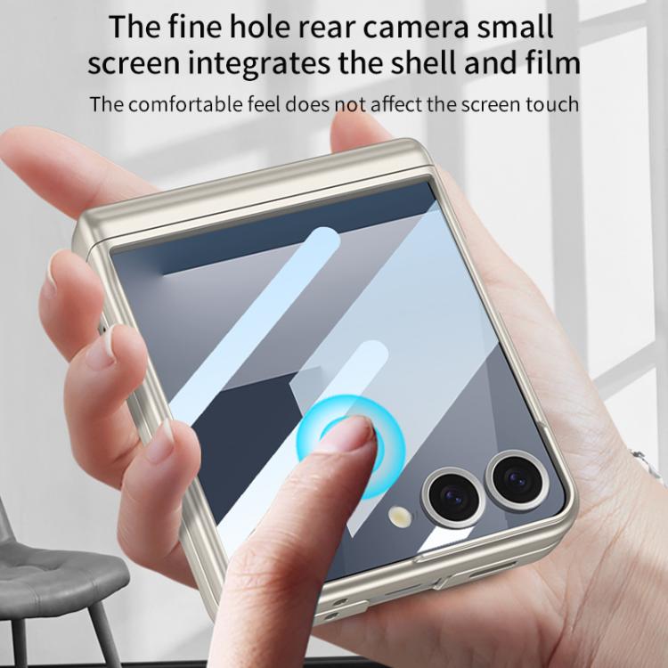 Funda GKK con tapa magnética integrada y cobertura total para Samsung Galaxy Z Flip7 5G, con estuche y bolígrafo (gris)