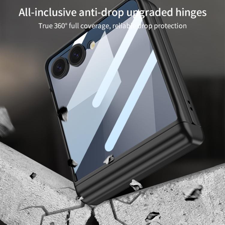 Funda GKK con tapa magnética integrada y cobertura total para Samsung Galaxy Z Flip7 5G, con estuche y bolígrafo (plateado)