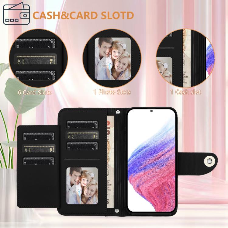 Funda de Cuero con Tapa y Textura Rombal para Huawei Nova 13 Pro con Cordón (Negro)
