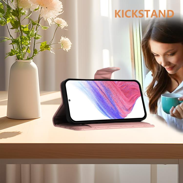 Funda de Cuero con Tapa y Textura Rombal para Huawei Nova 13 Pro con Cordón (Rosa Coral)