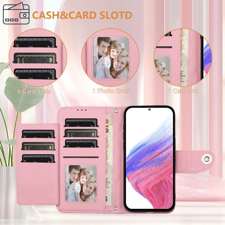 Funda de Cuero con Tapa y Textura Rómbica para Huawei Nova 13/Nova 12 con Cordón (Rosa)