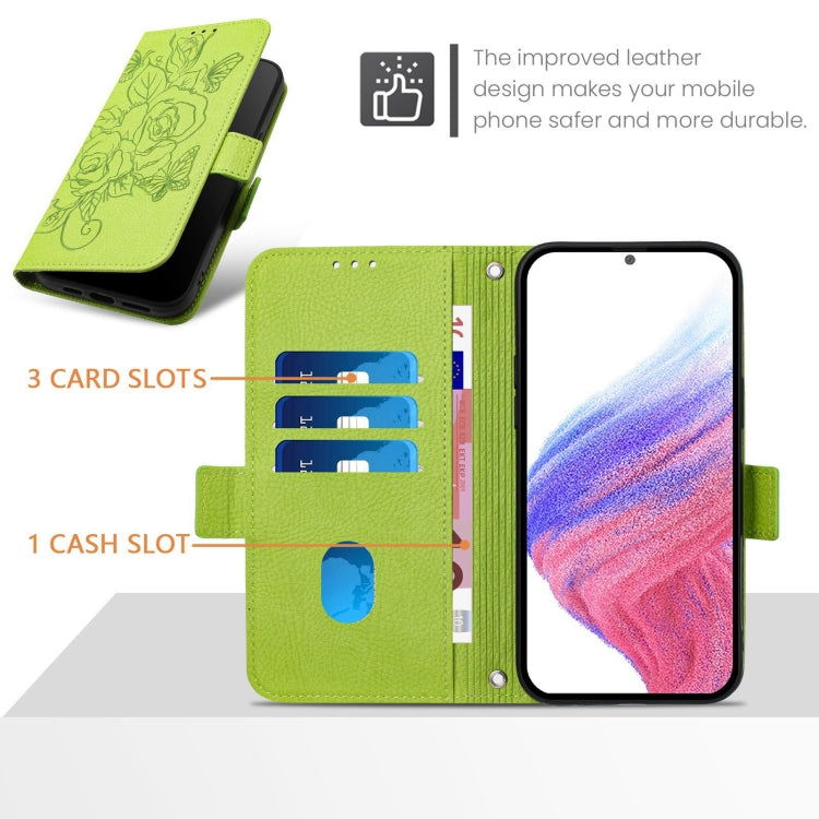 Funda Cuero Antirrobo RFID Wiko T60 Cubot P80 con Relieve (Verde)