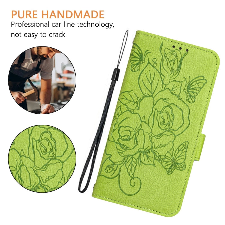 Funda Cuero Antirrobo RFID Wiko T60 Cubot P80 con Relieve (Verde)