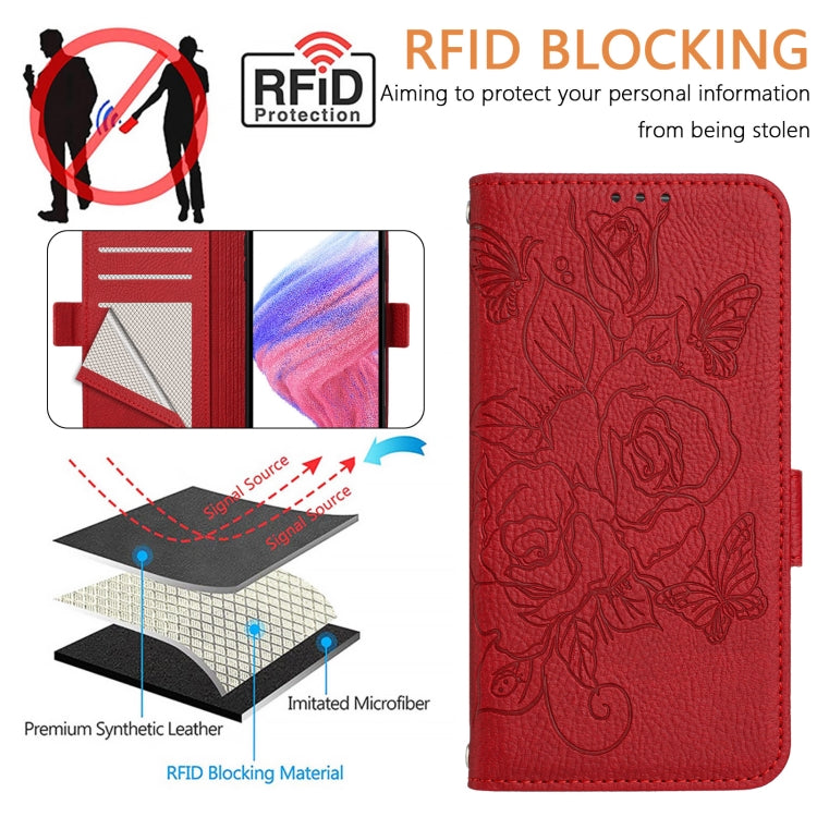 Funda de Cuero Antirrobo con Rfid para OnePlus Nord N10 5G (Rojo)