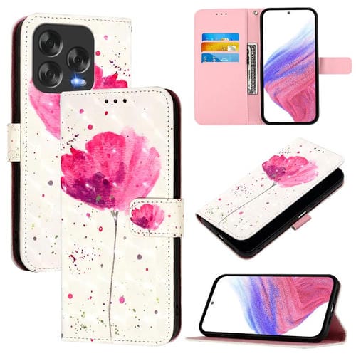 Funda de Cuero con Tapa Horizontal para ZTE Blade V70 con Diseño de Pintura 3D (Flor)