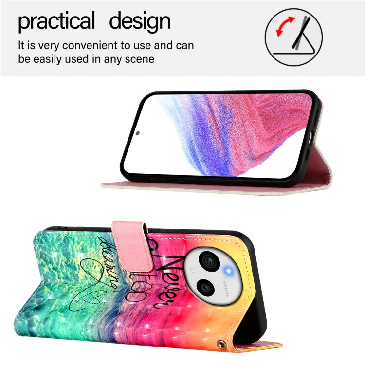 Funda de Cuero para Sharp Aquos Sense9 con Tapa Horizontal y Pintura 3D (Chasing Dreams)