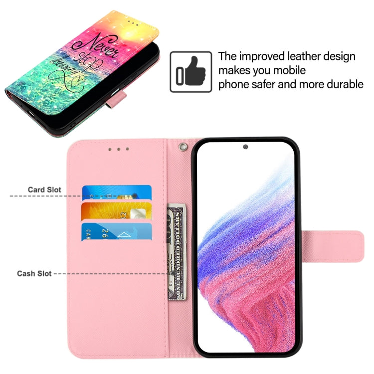 Funda de Cuero para Sharp Aquos Sense9 con Tapa Horizontal y Pintura 3D (Chasing Dreams)
