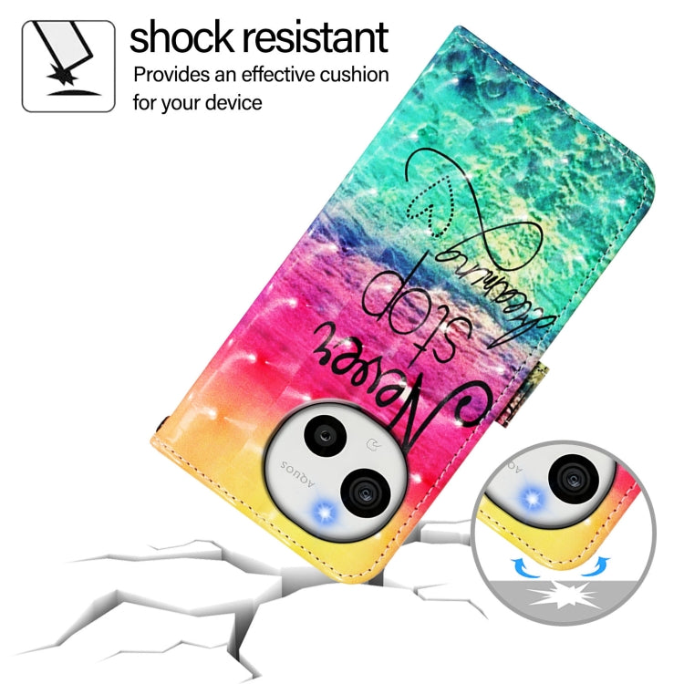 Funda de Cuero para Sharp Aquos Sense9 con Tapa Horizontal y Pintura 3D (Chasing Dreams)