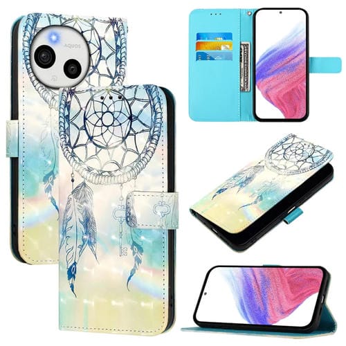 Funda de Cuero con Tapa Horizontal para Sharp Aquos Sense9 Plus (Dream Wind Chimes)