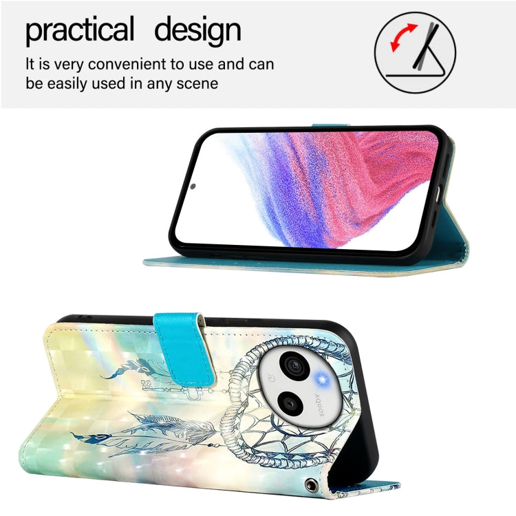 Funda de Cuero con Tapa Horizontal para Sharp Aquos Sense9 Plus (Dream Wind Chimes)
