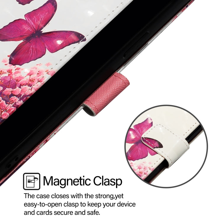Funda de Cuero con Tapa Horizontal y Pintura 3D para Sharp Aquos R9 Pro Sh-54E (Mariposa Rosa)
