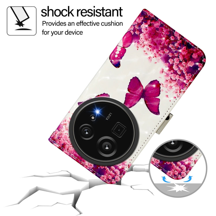 Funda de Cuero con Tapa Horizontal y Pintura 3D para Sharp Aquos R9 Pro Sh-54E (Mariposa Rosa)