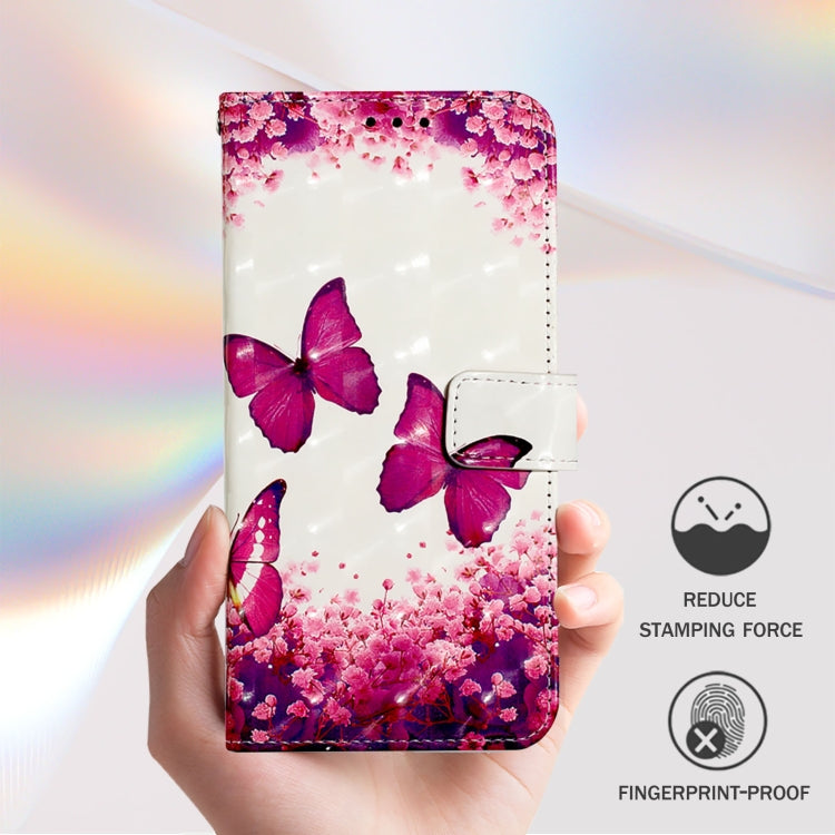 Funda de Cuero con Tapa Horizontal y Pintura 3D para Sharp Aquos R9 Pro Sh-54E (Mariposa Rosa)