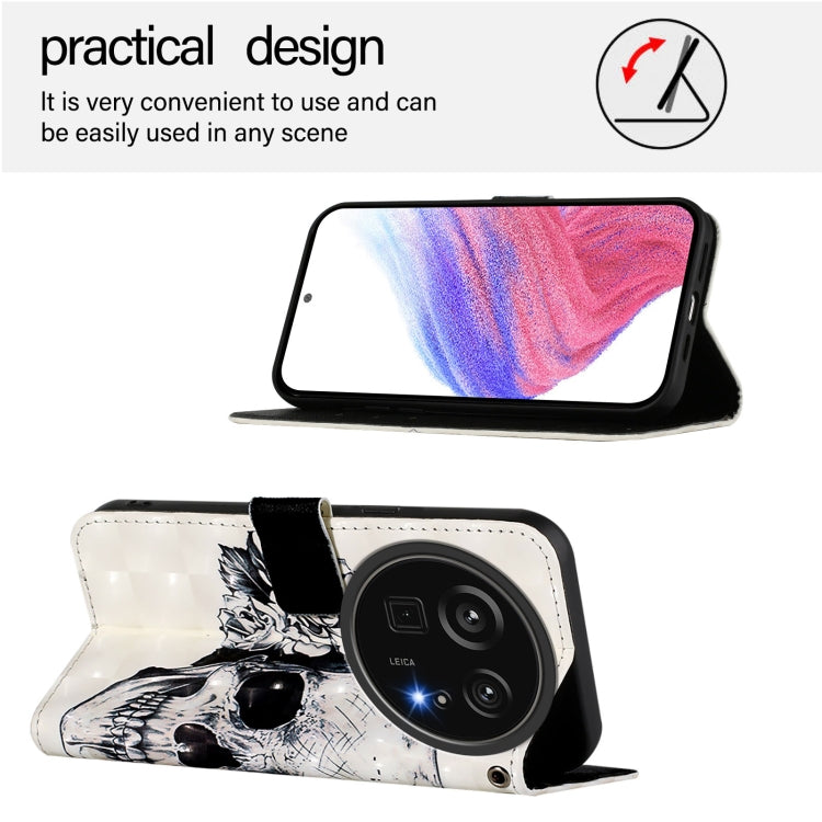 Funda de Cuero para Sharp Aquos R9 Pro Sh-54E con Tapa Horizontal y Pintura 3D (Calavera)