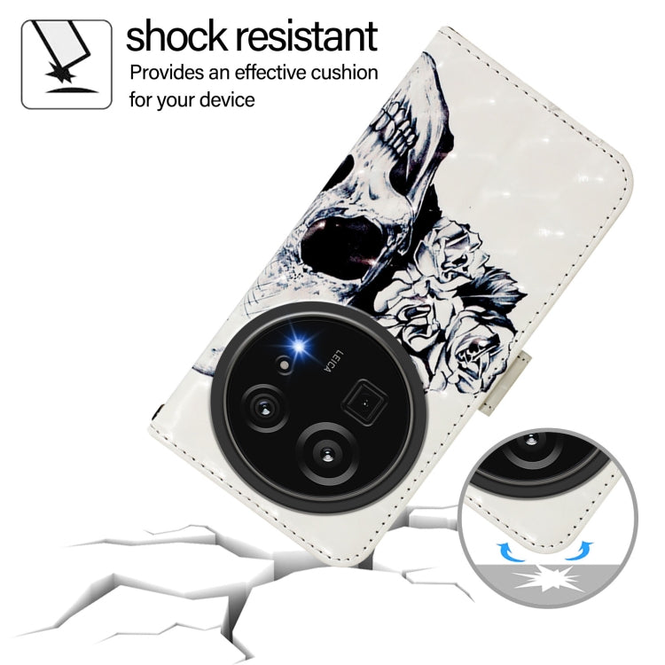 Funda de Cuero para Sharp Aquos R9 Pro Sh-54E con Tapa Horizontal y Pintura 3D (Calavera)