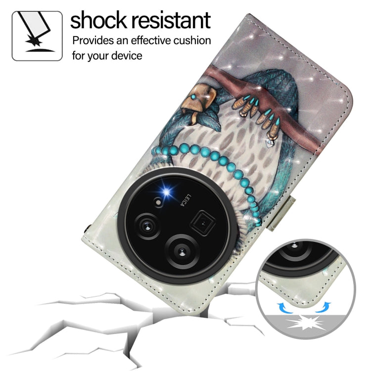 Funda de Cuero con Tapa Horizontal y Pintura 3D para Sharp Aquos R9 Pro Sh-54E (Búho Gris)