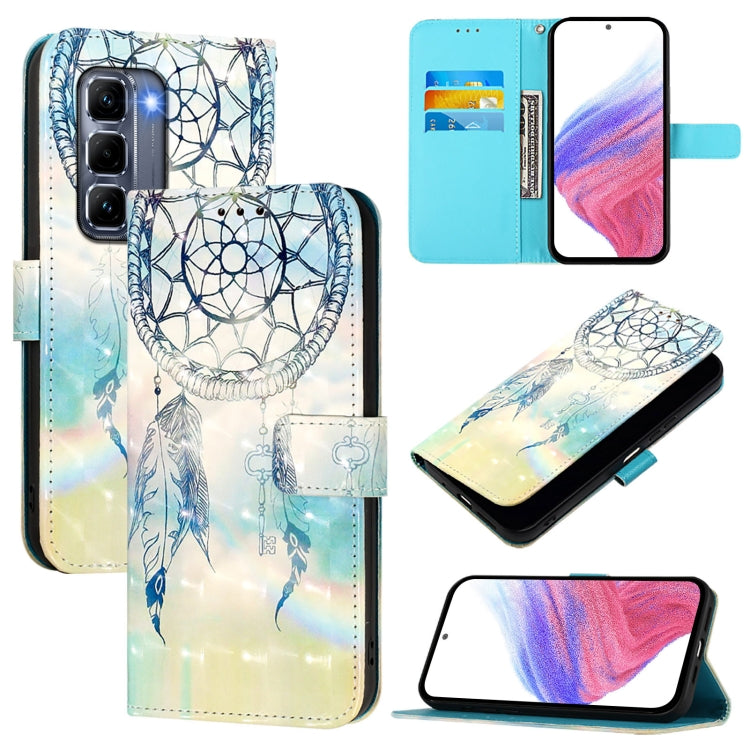 Funda de Cuero con Tapa Horizontal y Pintura 3D para Infinix Hot 50 Pro+ 4G (Dream Wind Chimes)