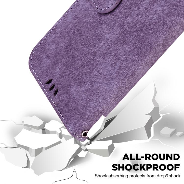 Funda de cuero con relieve de tigre para Redmi A5 4G (171,7 mm) (morado)