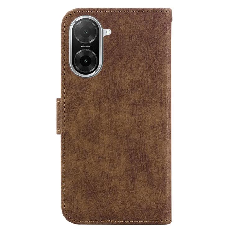 Funda de cuero con relieve de tigre pequeño para Redmi A5 4G (171,7 mm) (marrón)