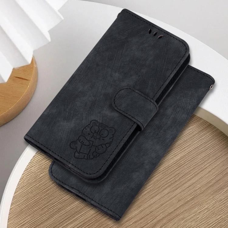Funda de cuero con relieve de tigre para Redmi A5 4G (171,7 mm) (negro)