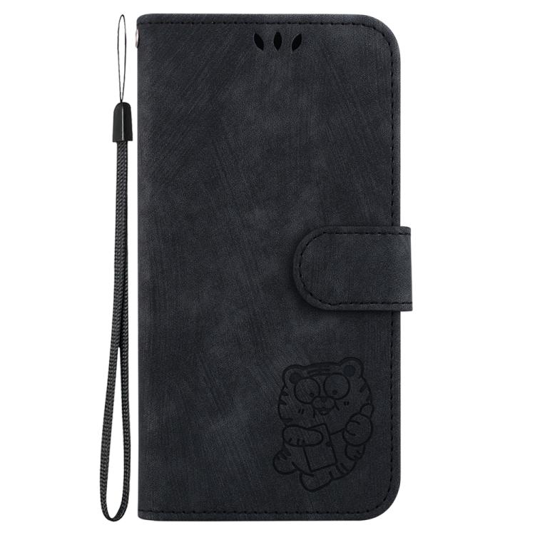 Funda de cuero con relieve de tigre para Redmi A5 4G (171,7 mm) (negro)