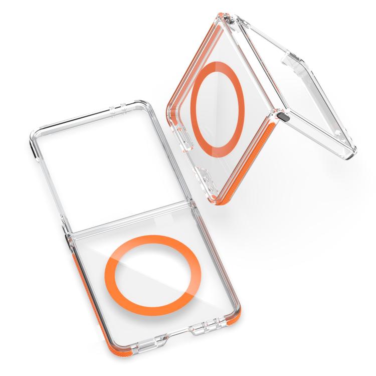 Funda híbrida de TPU y acrílico transparente de dos colores MagSafe para Samsung Galaxy Z Flip7 5G (gris)