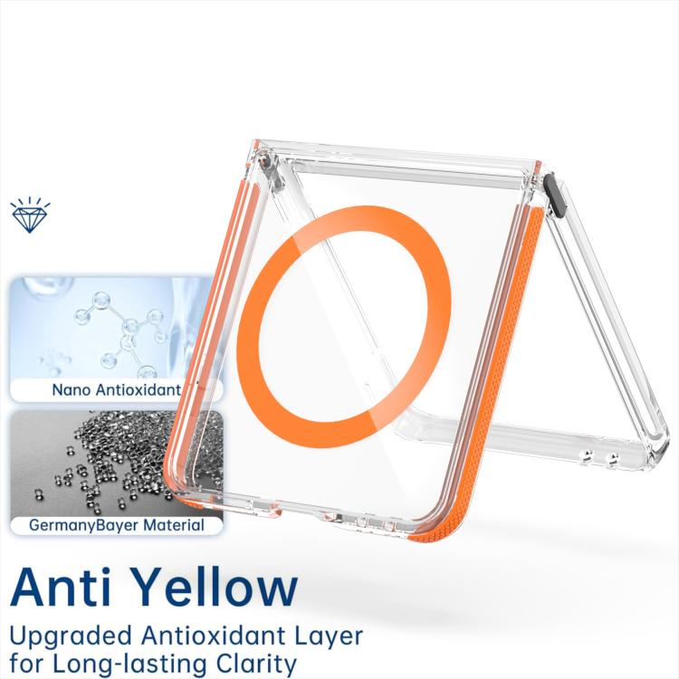 Funda híbrida de TPU y acrílico transparente de dos colores MagSafe para Samsung Galaxy Z Flip7 5G (gris)