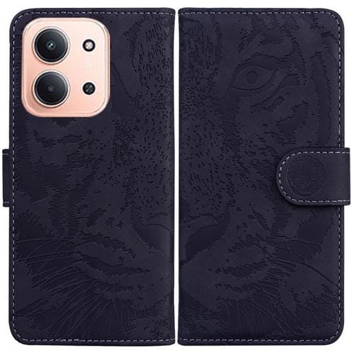 Funda de cuero con tapa y estampado de tigre para Redmi 15C 4G (173,1 mm) / Redmi 15C 5G (173,1 mm) (Negro)