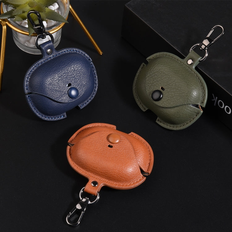 Funda Protectora de Cuero para Auriculares Redmi Buds 5 Pro y Buds 4 Pro Business con Gancho (Marrón Claro)