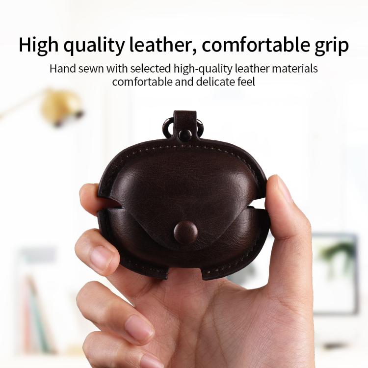 Funda Protectora de Cuero para Auriculares Redmi Buds 6 Pro Business con Gancho (Verde)