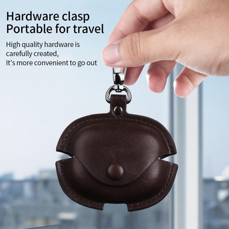 Funda Protectora de Cuero para Auriculares Redmi Buds 6 Pro Business con Gancho (Verde)