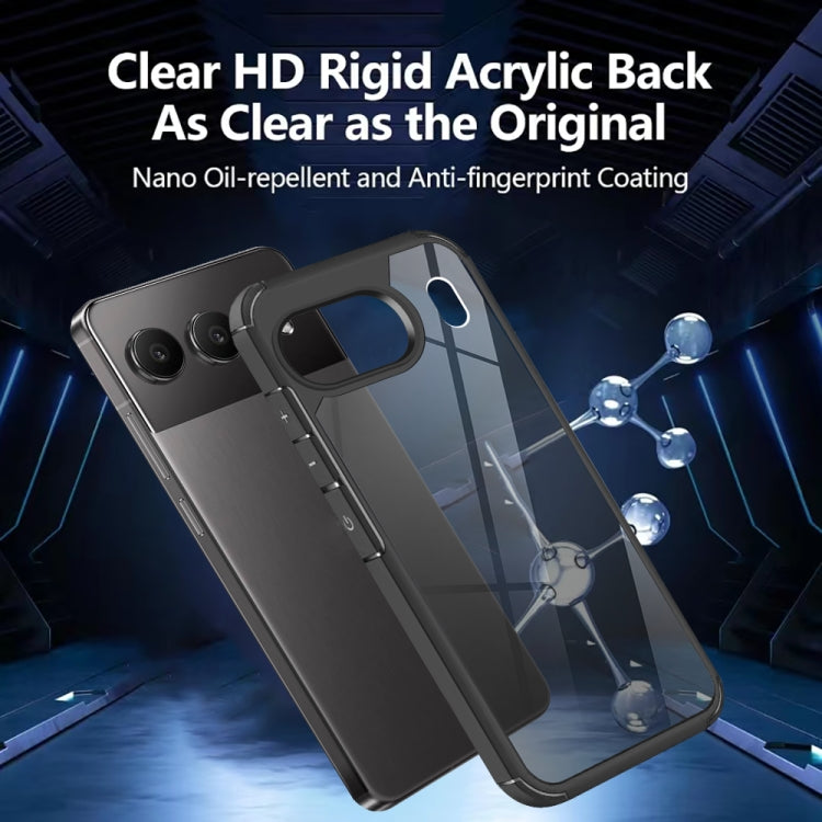 Funda Transparente para OnePlus Nord 4 a Prueba de Golpes de Acrílico y TPU (Negro)