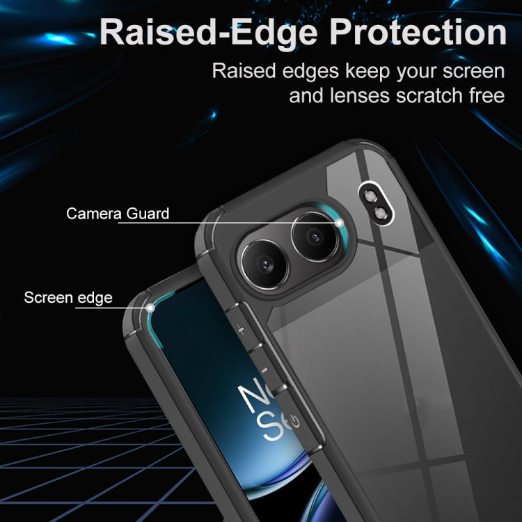 Funda Transparente para OnePlus Nord 4 a Prueba de Golpes de Acrílico y TPU (Negro)